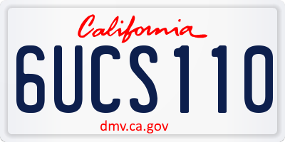 CA license plate 6UCS110