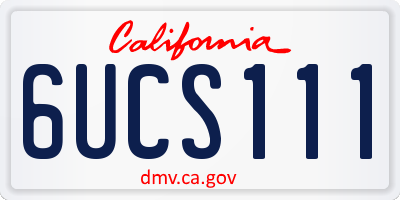 CA license plate 6UCS111