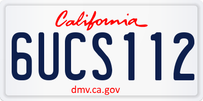 CA license plate 6UCS112