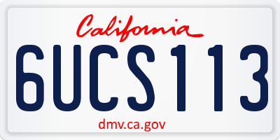 CA license plate 6UCS113
