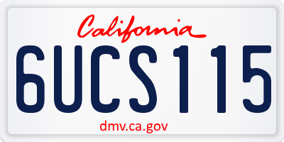 CA license plate 6UCS115