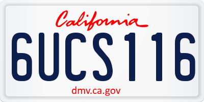 CA license plate 6UCS116
