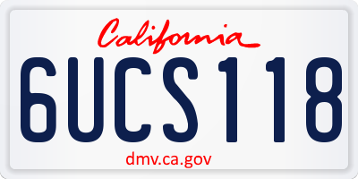 CA license plate 6UCS118