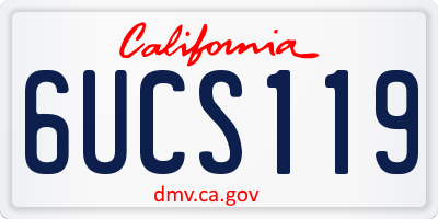 CA license plate 6UCS119