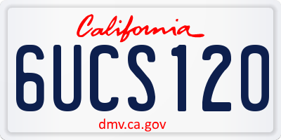 CA license plate 6UCS120