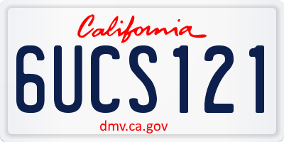 CA license plate 6UCS121
