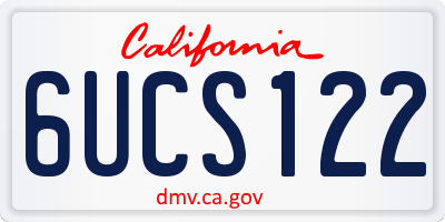 CA license plate 6UCS122