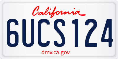 CA license plate 6UCS124
