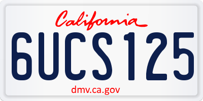 CA license plate 6UCS125