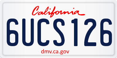 CA license plate 6UCS126