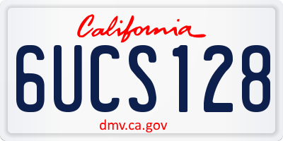 CA license plate 6UCS128