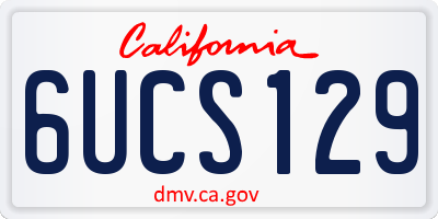CA license plate 6UCS129