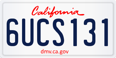 CA license plate 6UCS131