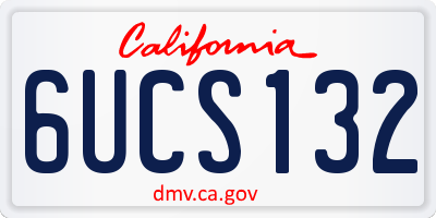 CA license plate 6UCS132