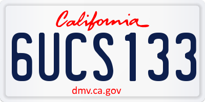 CA license plate 6UCS133