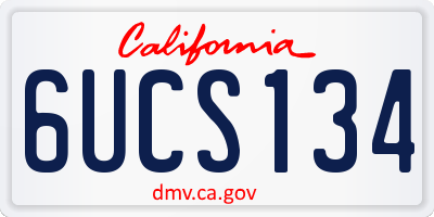 CA license plate 6UCS134