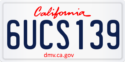 CA license plate 6UCS139