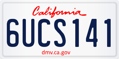 CA license plate 6UCS141