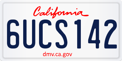 CA license plate 6UCS142