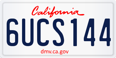 CA license plate 6UCS144