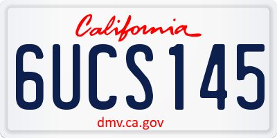 CA license plate 6UCS145