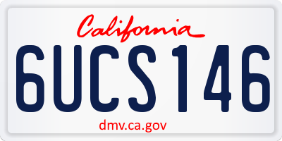 CA license plate 6UCS146