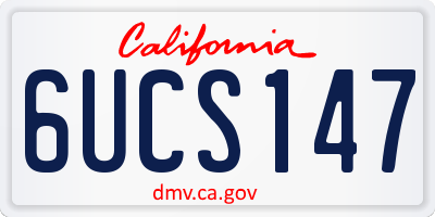 CA license plate 6UCS147