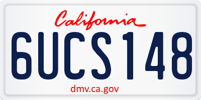 CA license plate 6UCS148