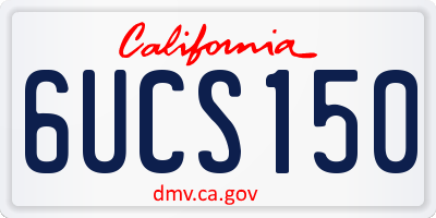 CA license plate 6UCS150