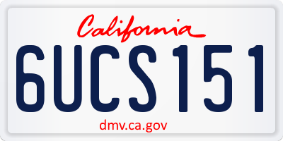 CA license plate 6UCS151