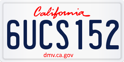 CA license plate 6UCS152