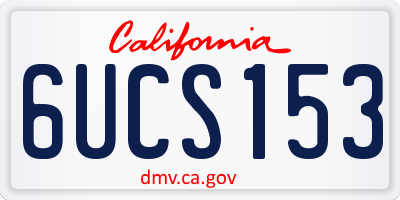 CA license plate 6UCS153
