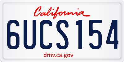 CA license plate 6UCS154