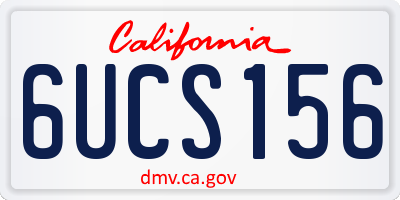 CA license plate 6UCS156