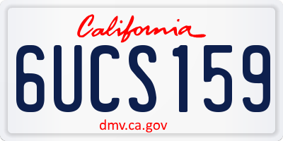 CA license plate 6UCS159