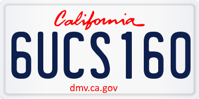 CA license plate 6UCS160
