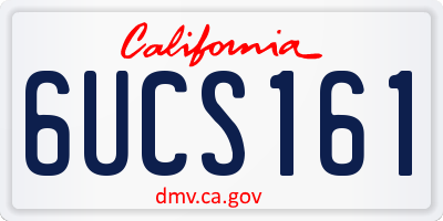 CA license plate 6UCS161
