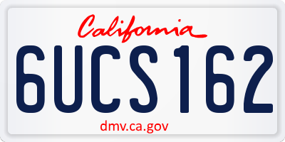 CA license plate 6UCS162