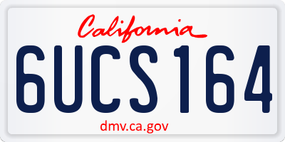 CA license plate 6UCS164