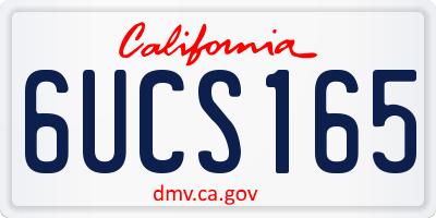 CA license plate 6UCS165