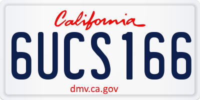 CA license plate 6UCS166