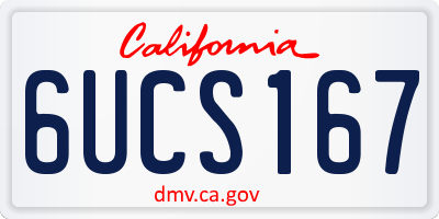 CA license plate 6UCS167