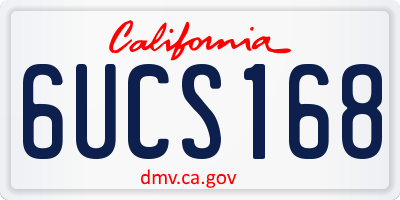CA license plate 6UCS168