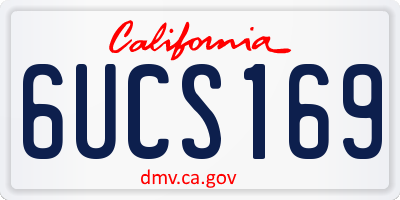 CA license plate 6UCS169