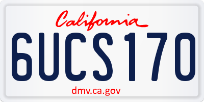 CA license plate 6UCS170