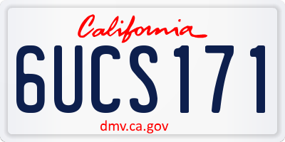 CA license plate 6UCS171