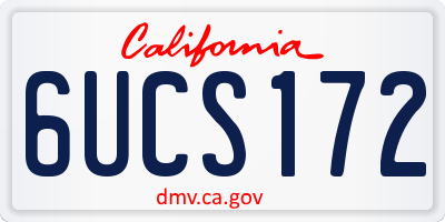 CA license plate 6UCS172