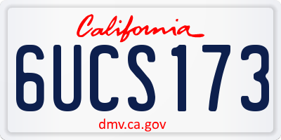 CA license plate 6UCS173