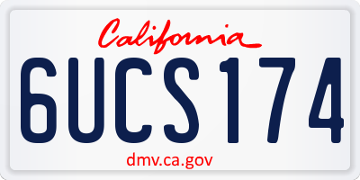 CA license plate 6UCS174