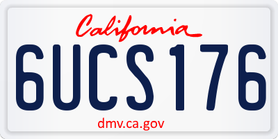 CA license plate 6UCS176